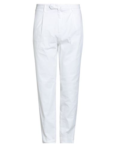 Santaniello Man Pants White Size 36 Cotton, Elastane In White
