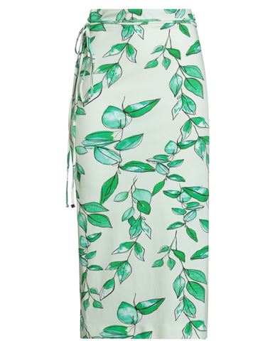 Circus Hotel Woman Midi Skirt Light Green Size 10 Cotton, Elastane