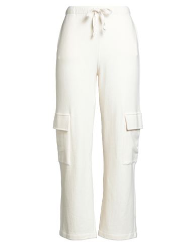 Zhelda Woman Pants Cream Size 2 Cotton, Acrylic, Synthetic Fibers, Elastane