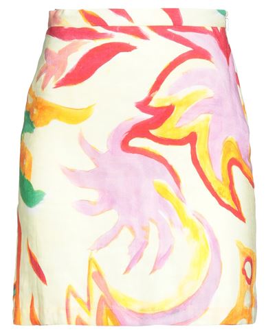 Marni X No Vacancy Inn Woman Mini Skirt Yellow Size 0 Linen, Viscose