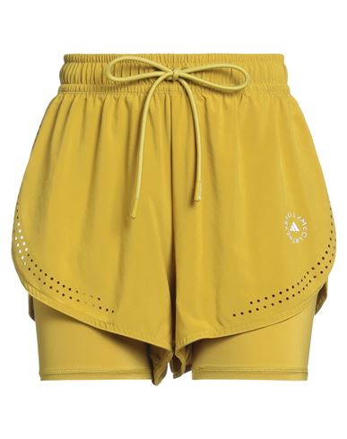 Adidas By Stella Mccartney Woman Shorts & Bermuda Shorts Mustard Size L Recycled Polyester, Elastane