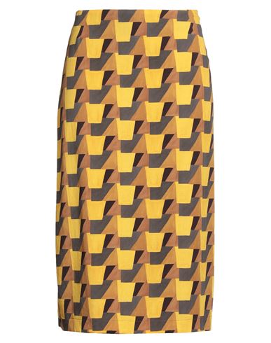 Laura Urbinati Woman Midi Skirt Marigold Size 8 Virgin Wool, Elastane