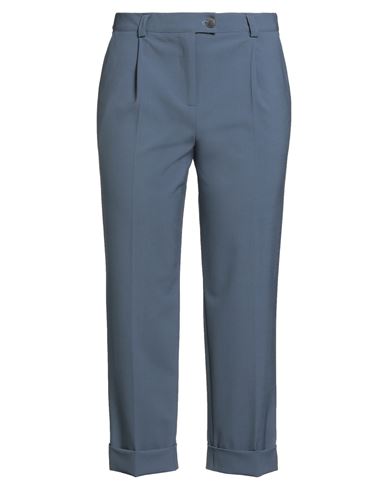 Barba Napoli Woman Pants Slate Blue Size 8 Virgin Wool, Elastane