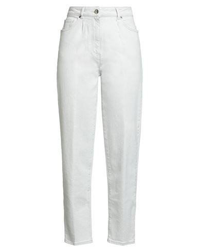 Peserico Woman Jeans Light Grey Size 8 Cotton, Elastane