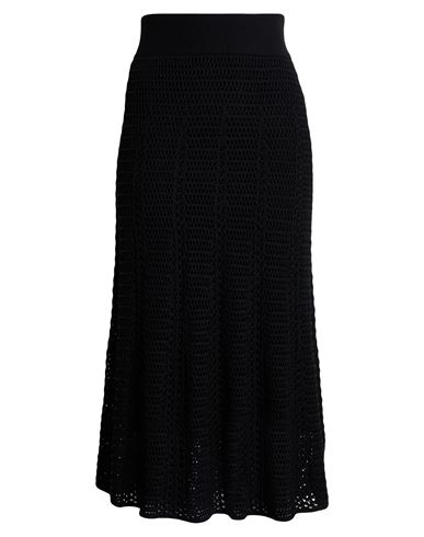 Agnona Woman Midi Skirt Black Size Xl Silk, Cotton