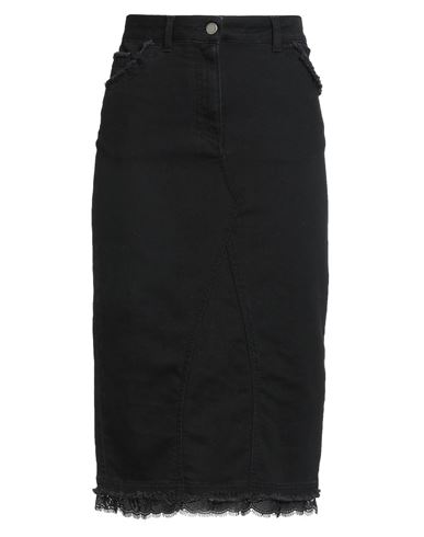 Alberta Ferretti Woman Denim Skirt Black Size 8 Cotton, Elastane