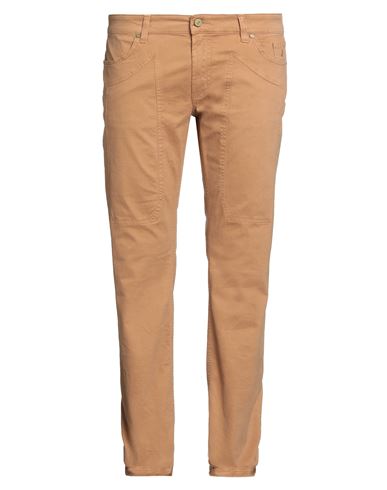 Jeckerson Man Pants Camel Size 35 Cotton, Elastane
