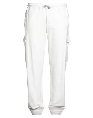 Eleventy Platinum Man Pants White Size Xxl Cotton, Cashmere In White