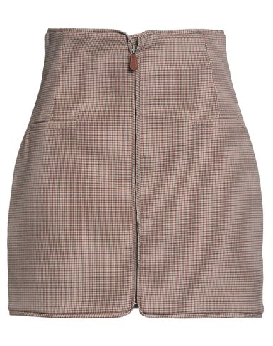 Mvp Wardrobe Woman Mini Skirt Brown Size 6 Polyester, Virgin Wool, Elastane