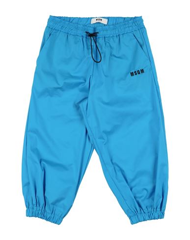 Msgm Toddler Girl Pants Azure Size 4 Cotton, Nylon, Elastane In Blue