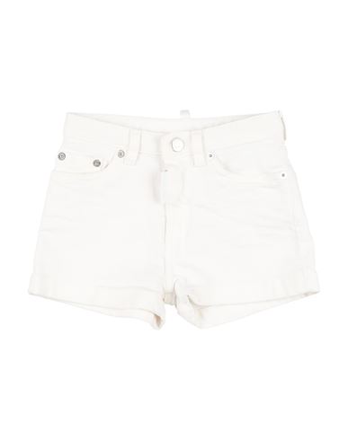 Dsquared2 Toddler Girl Denim Shorts White Size 6 Cotton, Elastane In White