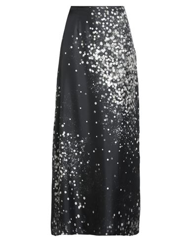 Shop Alysi Chocolat Woman Maxi Skirt Black Size 8 Silk