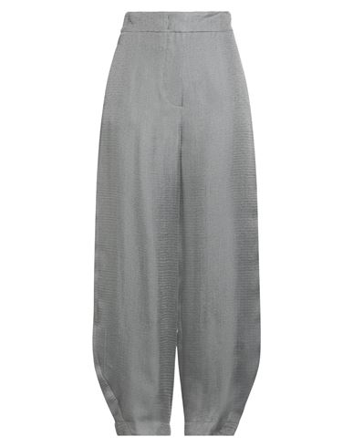 Emporio Armani Woman Pants Light Grey Size 12 Lyocell, Viscose, Silk