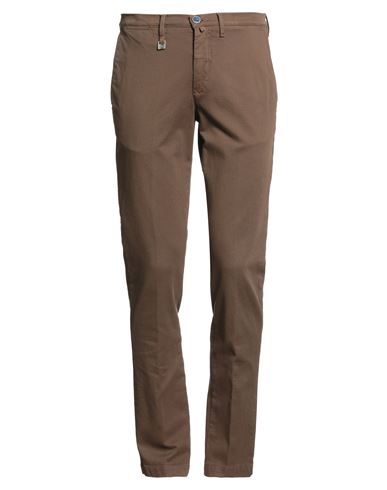Barbati Man Pants Brown Size 30 Cotton, Elastane In Brown