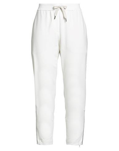 Brunello Cucinelli Woman Pants White Size L Cotton, Elastane