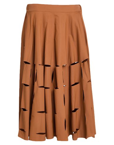 White Sand Woman Midi Skirt Camel Size 6 Cotton, Nylon In Brown
