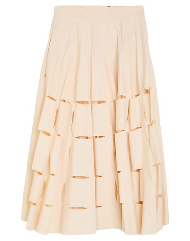 White Sand Woman Midi Skirt Ivory Size 6 Cotton, Nylon In White