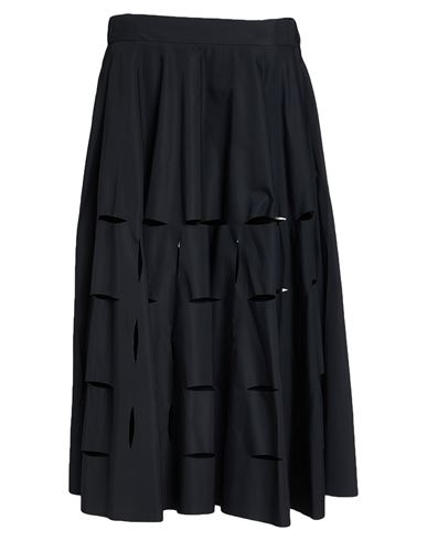 White Sand Woman Midi Skirt Black Size 6 Cotton, Nylon In Black