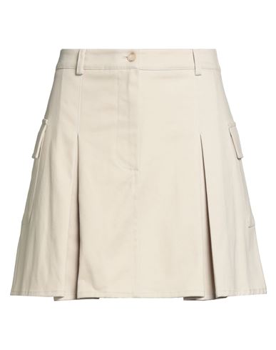 Face To Face Style Woman Mini Skirt Beige Size 8 Cotton, Elastane