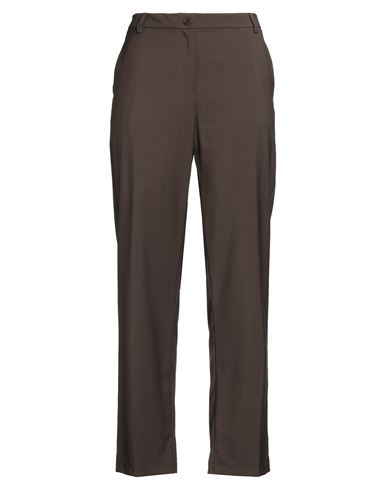 Laura Urbinati Woman Pants Chocolate Brown Size 10 Virgin Wool, Elastane In Brown