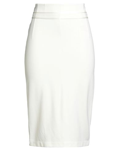 Cavalli Class Woman Midi Skirt Ivory Size 10 Viscose, Polyamide, Elastane In Neutral