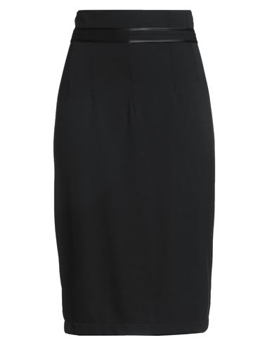 Cavalli Class Woman Midi Skirt Black Size 12 Viscose, Polyamide, Elastane In Black
