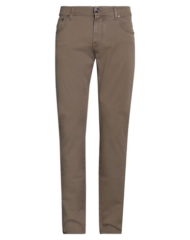 Corneliani Id Man Pants Light Brown Size 35 Cotton, Elastane In Sand