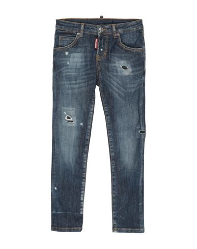 Shop Dsquared2 Toddler Girl Jeans Blue Size 4 Cotton, Elastomultiester, Elastane, Cow Leather