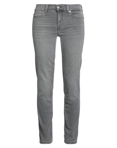 7 For All Mankind Woman Jeans Grey Size 26 Cotton, Lyocell, Polyester, Viscose, Elastane