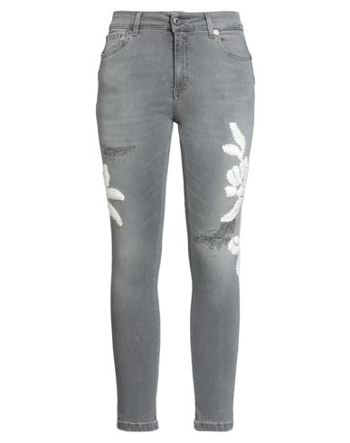 Ermanno Firenze Woman Jeans Grey Size 10 Cotton, Polyester, Elastane, Acrylic, Alpaca Wool
