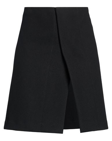 Aspesi Woman Mini Skirt Black Size 8 Virgin Wool, Polyamide, Cotton In Multi