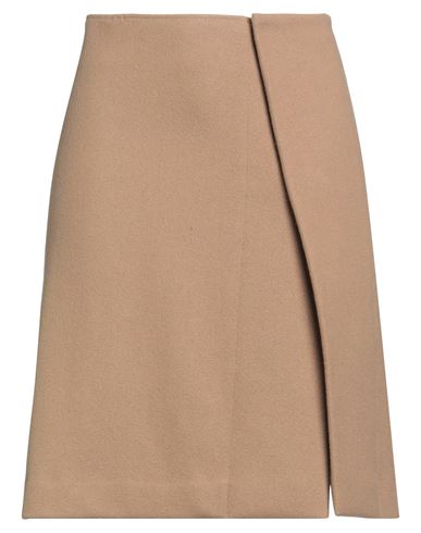 Aspesi Woman Mini Skirt Camel Size 8 Virgin Wool, Polyamide, Cotton