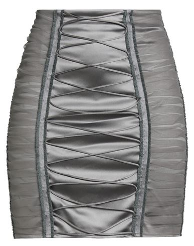 Elisabetta Franchi Woman Mini Skirt Grey Size 8 Acetate, Polyamide, Elastane In Gray