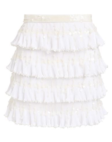 Elisabetta Franchi Woman Mini Skirt Ivory Size 4 Polyamide In White