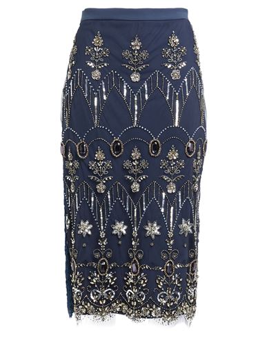 Elisabetta Franchi Woman Midi Skirt Navy Size 4 Polyester In Navy
