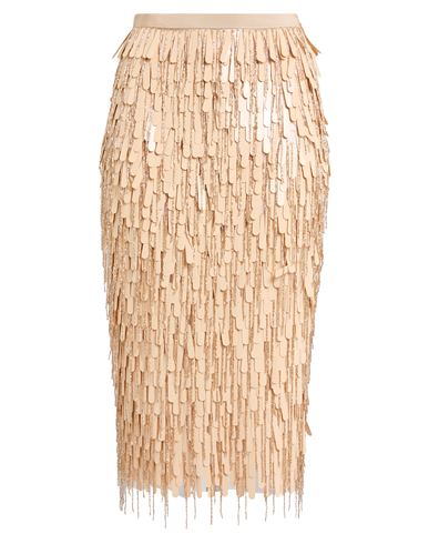 Elisabetta Franchi Woman Midi Skirt Beige Size 4 Polyamide In Neutral