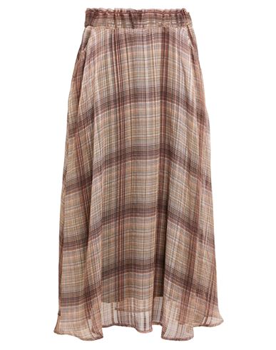 Shirtaporter Woman Midi Skirt Chocolate Brown Size 10 Viscose