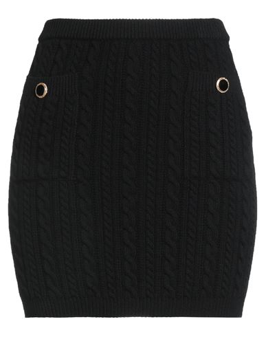 Alessandra Rich Woman Mini Skirt Black Size 6 Wool