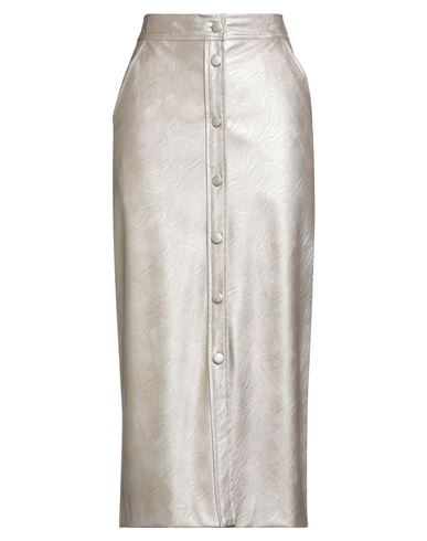 Shirtaporter Woman Midi Skirt Platinum Size 2 Polyurethane, Viscose