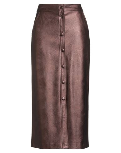 Shop Shirtaporter Woman Midi Skirt Bronze Size 8 Polyurethane, Viscose