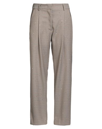 Shirtaporter Woman Pants Sand Size 6 Polyester, Viscose, Elastane In Brown
