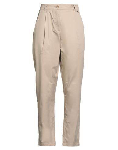Souvenir Woman Pants Beige Size M Cotton, Elastane In Brown
