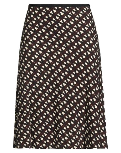 Siyu Woman Midi Skirt Chocolate Brown Size 10 Viscose, Elastane