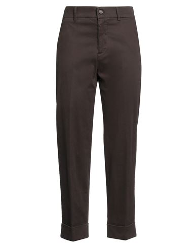 Berwich Woman Pants Dark Brown Size 8 Cotton, Elastane
