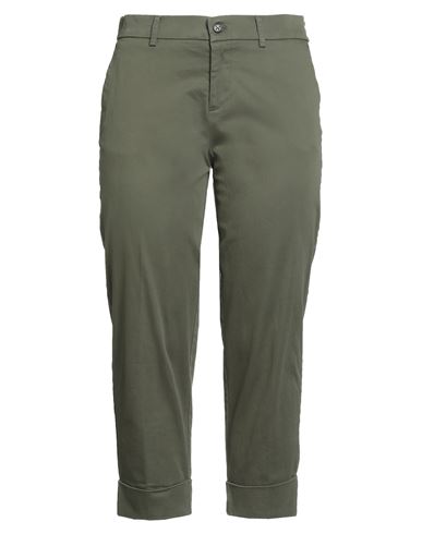 Berwich Woman Pants Military Green Size 10 Cotton, Elastane