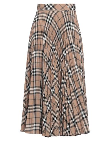 Burberry Women Linden Check Wool Blend Pleated Skirt