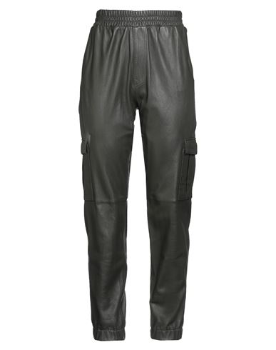 Oakwood Woman Pants Dark Green Size M Lambskin In Gray