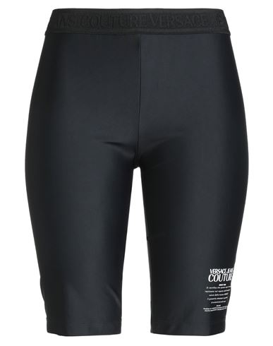 VERSACE JEANS COUTURE VERSACE JEANS COUTURE WOMAN SHORTS & BERMUDA SHORTS BLACK SIZE 8 POLYAMIDE, ELASTANE