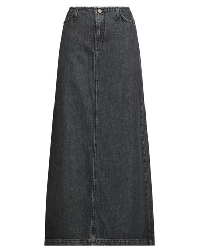 Alysi Woman Denim Skirt Black Size Xl Cotton