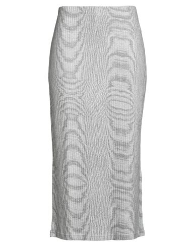 Obey Woman Midi Skirt Light Grey Size M Cotton, Elastane